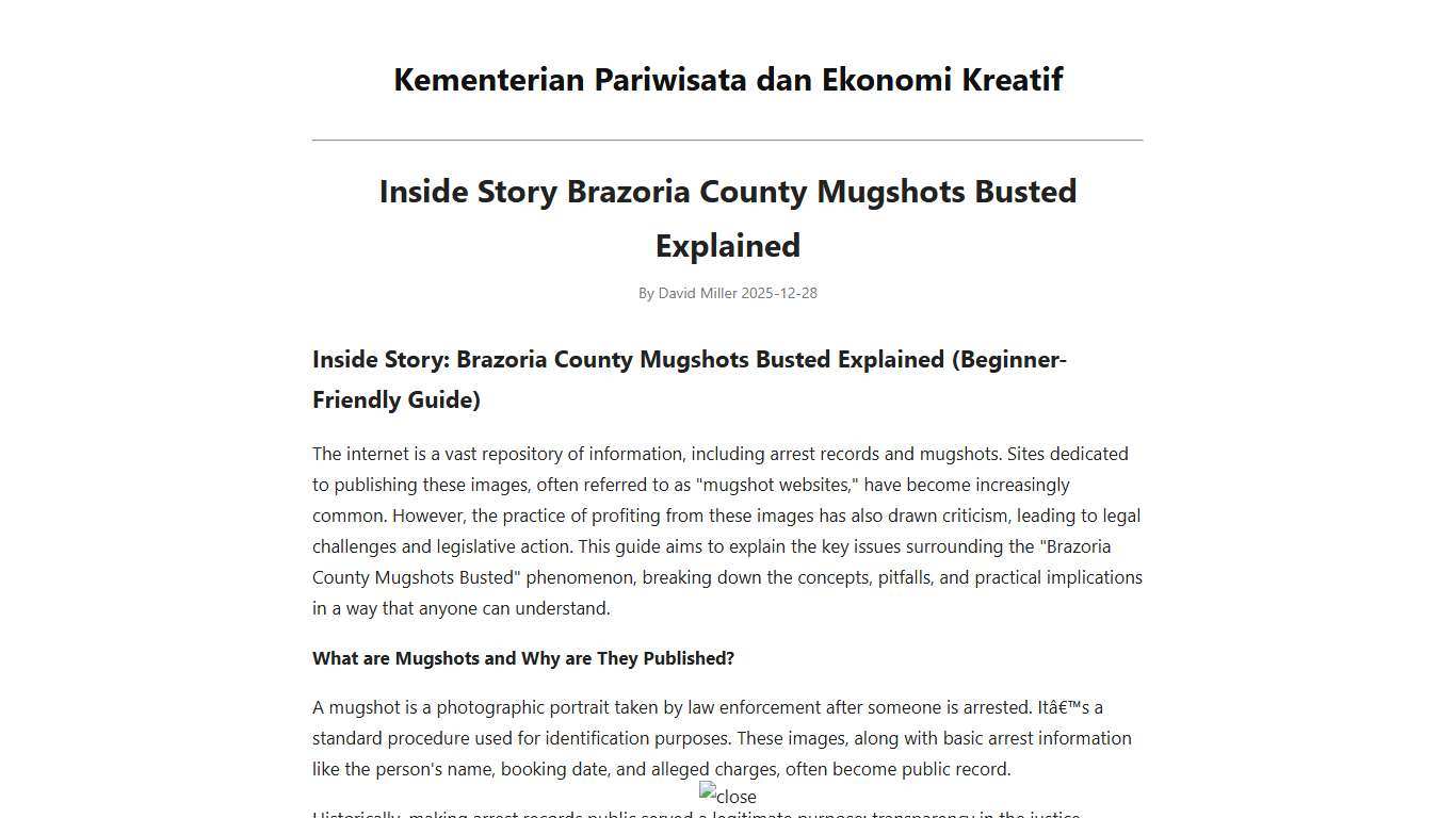 Inside Story Brazoria County Mugshots Busted Explained - Kementerian Pariwisata dan Ekonomi Kreatif